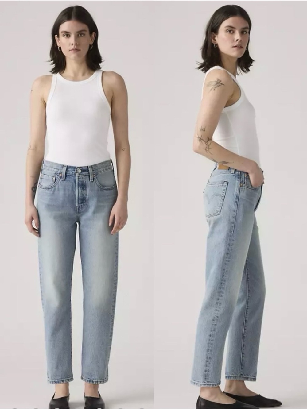Levi's Premium Selvedge 501 Original Cropped Leg Jeans Blue Women's Size 28